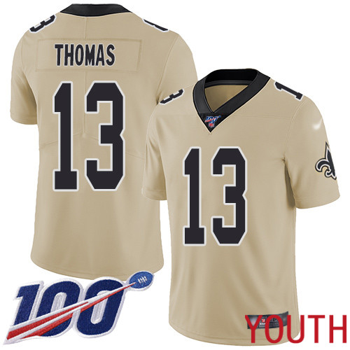 New Orleans Saints Limited Gold Youth Michael Thomas Jersey NFL Football 13 100th Season Inverted Legend Jersey